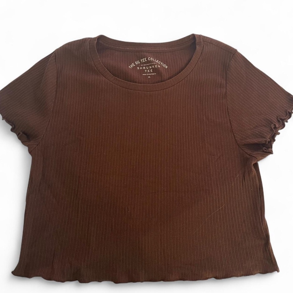 Aeropostale Chocolate Shrunken Tee